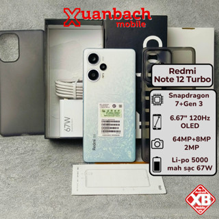 Điện thoại Xiaomi Redmi Note 12 Turbo 12/512GB fullbox Snapdragon 7+ Gen 2 pin 5000mah sạc 67W-BH 3 tháng