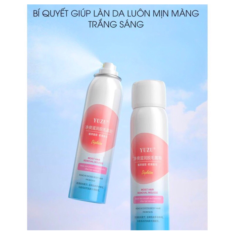 - YUZU xịt tẩy lông vùng kín, nách, tay, chân, tẩy lông an toàn không đau rát chai 150ml 365