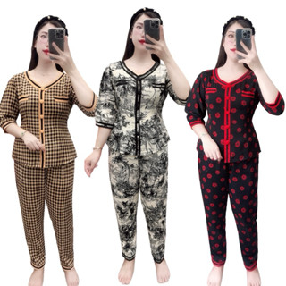 Set đồ bộ nữ cổ Y sang chẳn tay lỡ quần dài, bộ mặc nhà nữ phom thiết kế chất vải mango mịn mát