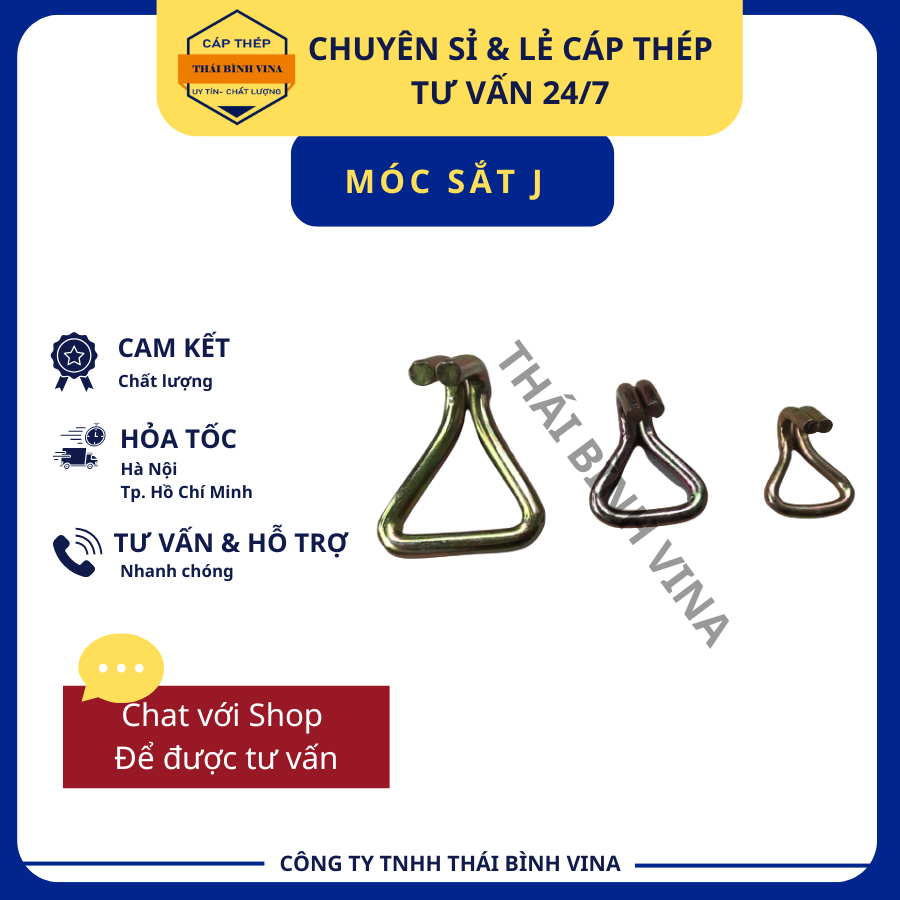 Móc sắt J 3 size 25mm 38mm 50mm