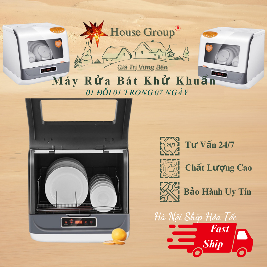 Máy Rửa Chén KORE Mini, Rửa Chén Bát Đa Năng, Rửa Bát Đĩa Gia Đình Làm Sạch 360 Độ Diệt Khuẩn