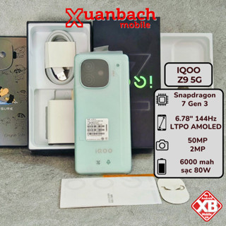 Điện thoại Vivo iQOO Z9 5G fullbox like new 99% 8/256GB Snapdragon 7 Gen 3 Bảo hành 6-12 tháng