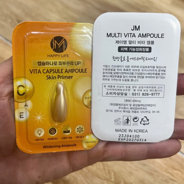 (Vỉ riêng 1v 400mg như hình) COLLAGEN tươi  MULTI VITA CAPSULE AMPOULE