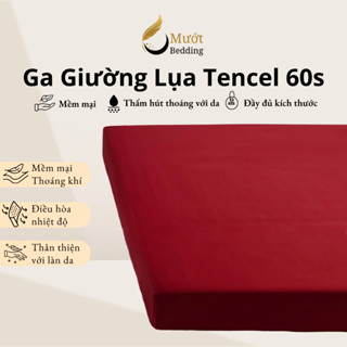 Ga giường Lụa Tencel Mướt Bedding cao cấp trơn màu, drap bo chun đầy đủ kích thước