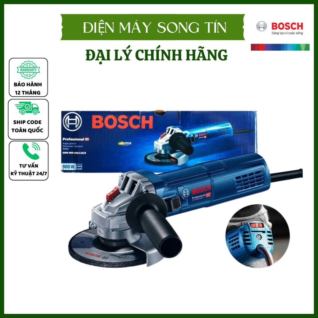 [CHÍNH HÃNG] Máy mài góc Bosch GWS 900-100S (có điều chỉnh tốc độ)