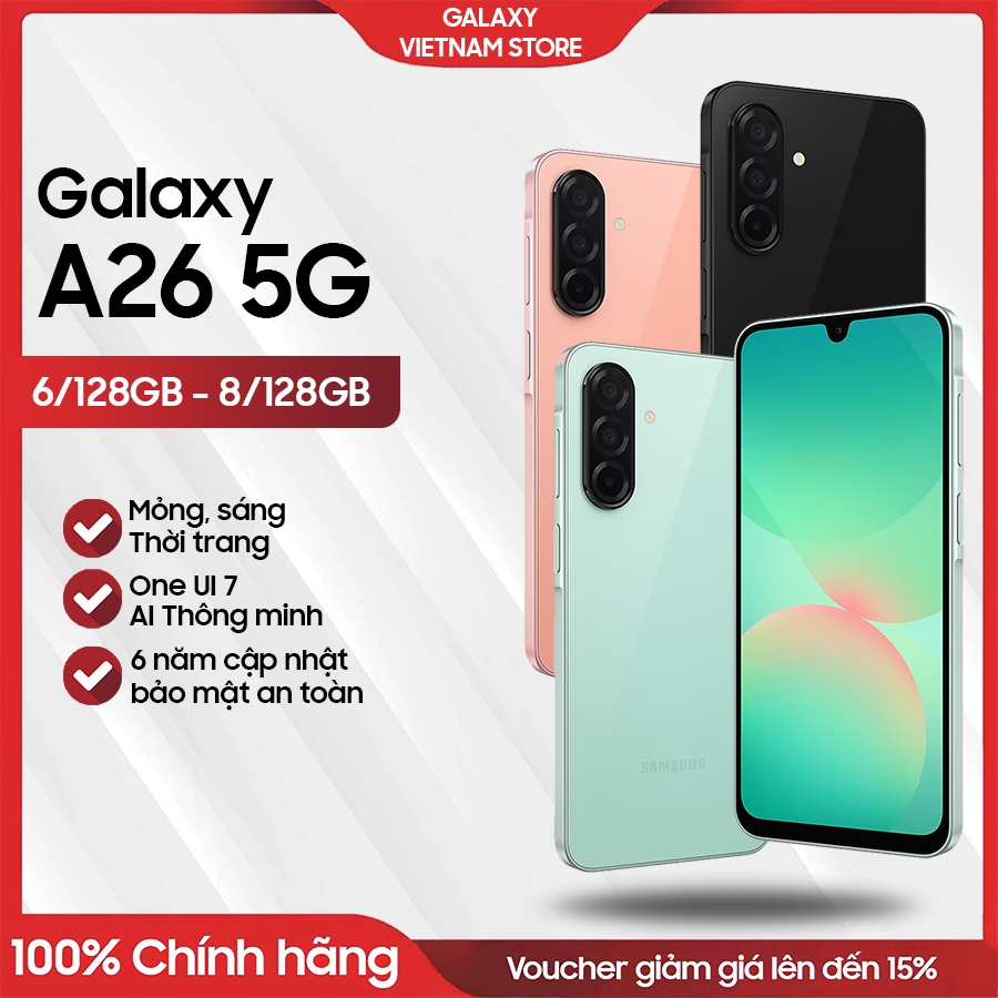 Điện thoại Samsung Galaxy A26 5G 6/128GB 8/128GB - Hàng chính hãng