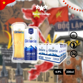 [Thùng] Bia Edelweiss độ cồn 4,9% 330ml Thùng 24 lon Đậm Vị - Có ship Hỏa Tốc