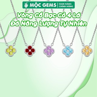  Vòng Cổ Bạc Cỏ 4 Lá Mix Đá Năng Lượng Tự Nhiên Mộc Gems Giúp Thu Hút May Mắn & Năng Lượng Tích Cực 