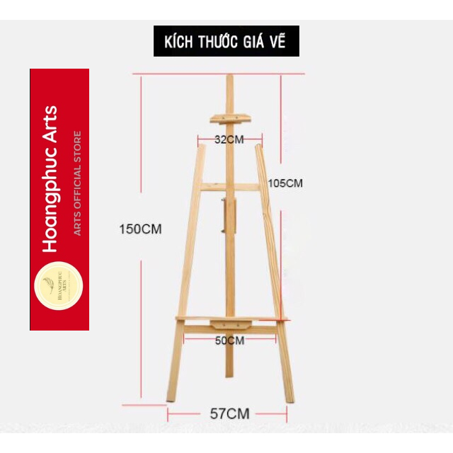 combo giá vẽ DIY 150cm + bảng A3
