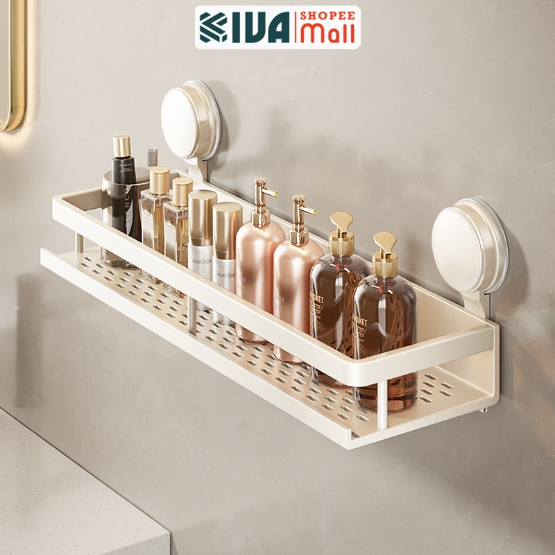 Kệ đựng đồ nhà tắm, phòng tắm KIVA, lắp đặt hút chân không, chất liệu nhôm hàng không.