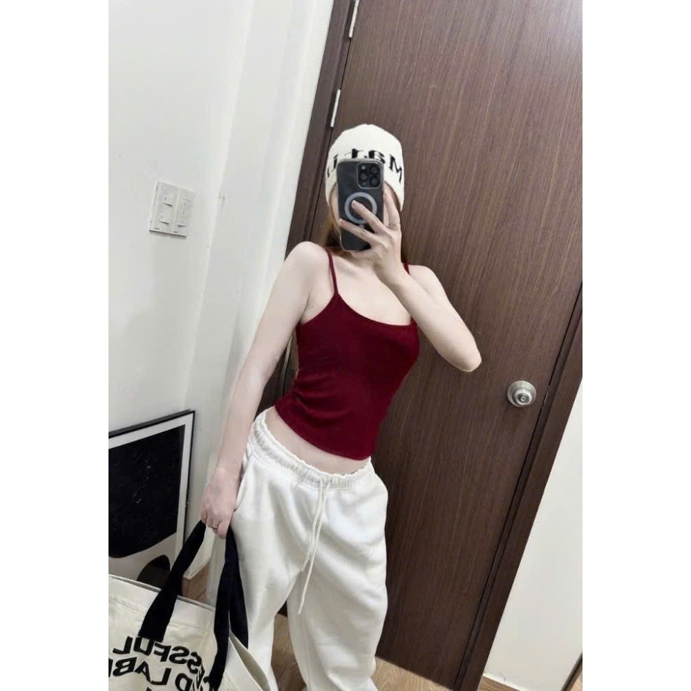 Áo Hai Dây Nữ Trơn Basic  Chất Thun Gân Mát Mẻ Sexy Cá Tính - Bun222 | BigBuy360 - bigbuy360.vn