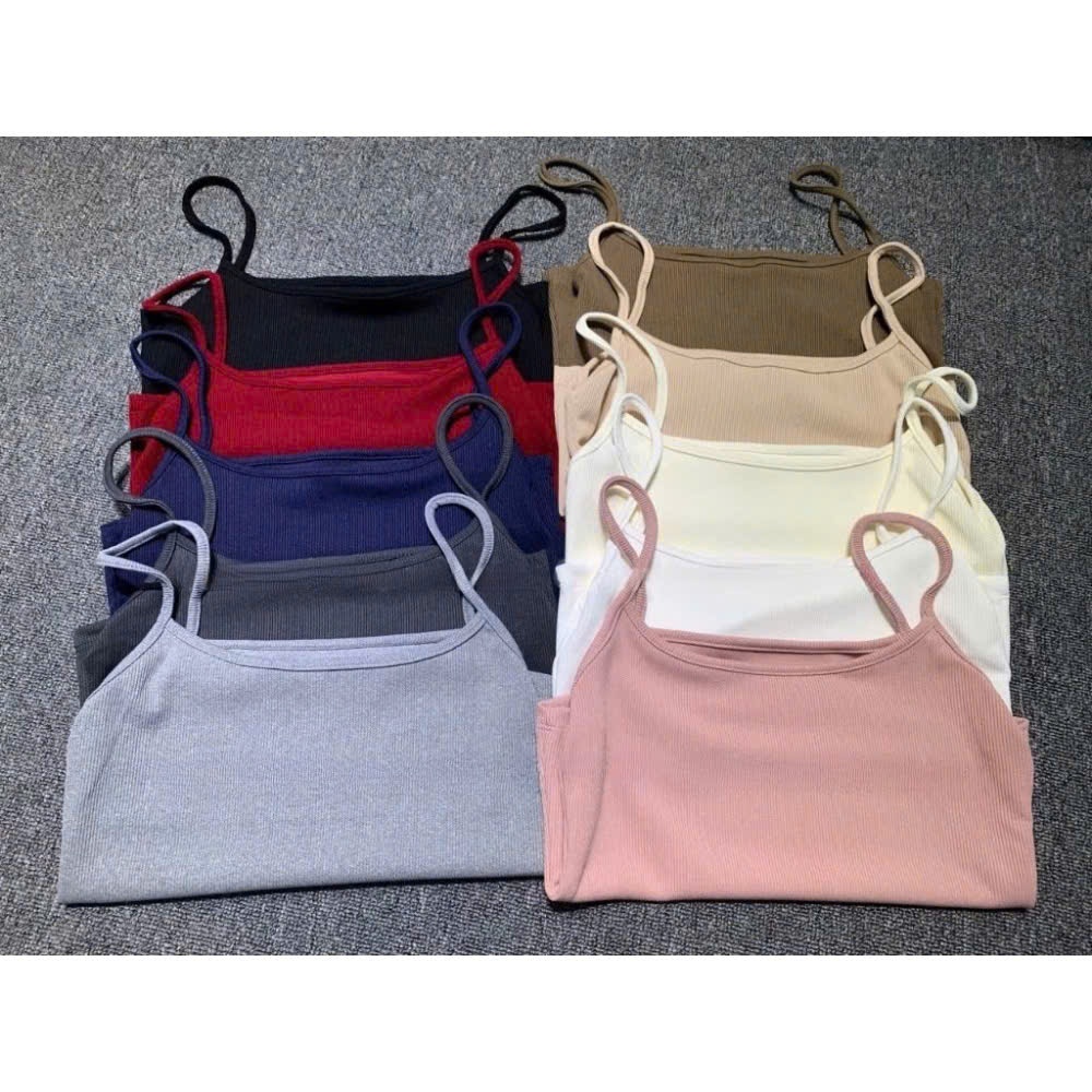 Áo Hai Dây Nữ Trơn Basic  Chất Thun Gân Mát Mẻ Sexy Cá Tính - Bun222 | BigBuy360 - bigbuy360.vn