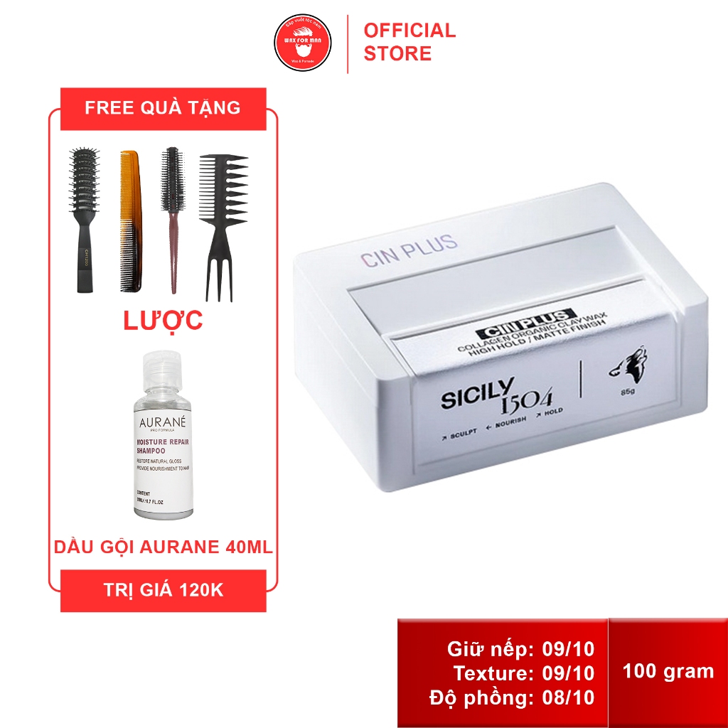 Sáp vuốt tóc Cinplus Sicily 1504 Clay Wax