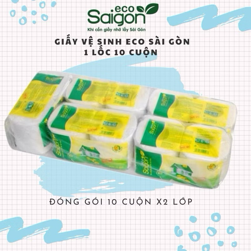 Lốc 10 cuộn giấy vệ sinh Sài Gòn Eco 2 New - 178