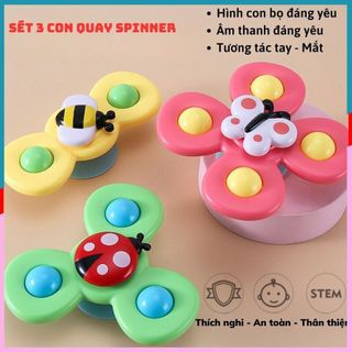 Set 3 con quay Spinner, con quay chong chóng dính tường vui nhộn cho bé