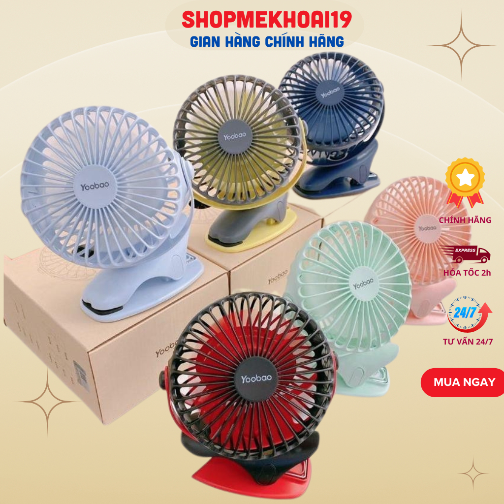  Quạt tích điện mini quạt cầm tay Yoobao tích điện 6400mAh pin trâu đến 32 tiếng bảo hành 12 tháng 
