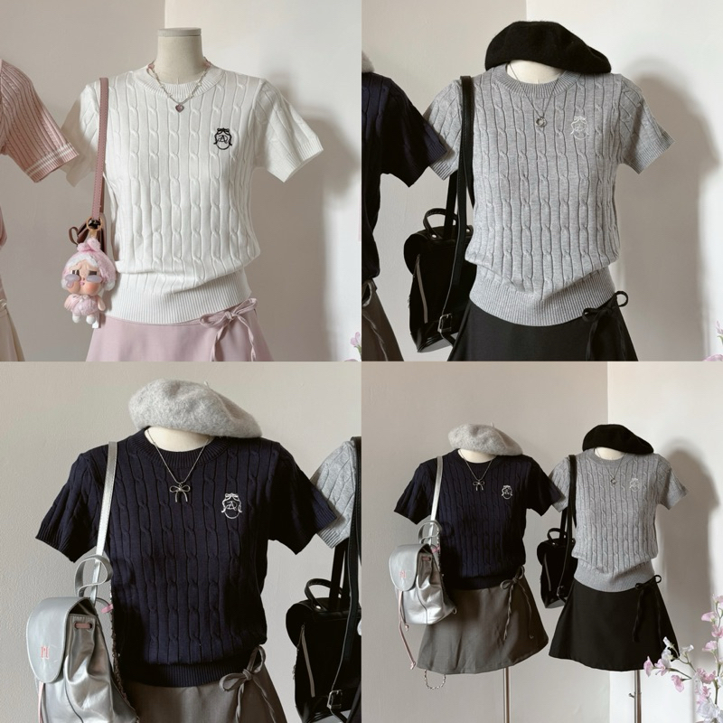 [ ẢNH THẬT ] SERA TOP - ÁO MONGTOGHI LEN CỔ TRÒN FORM VỪA ÔM DÁNG THÊU LOGO SWEATER.DAOATHU