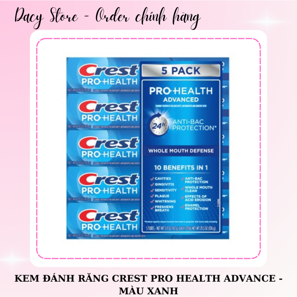 Kem đánh răng Crest Pro Health Advanced xanh