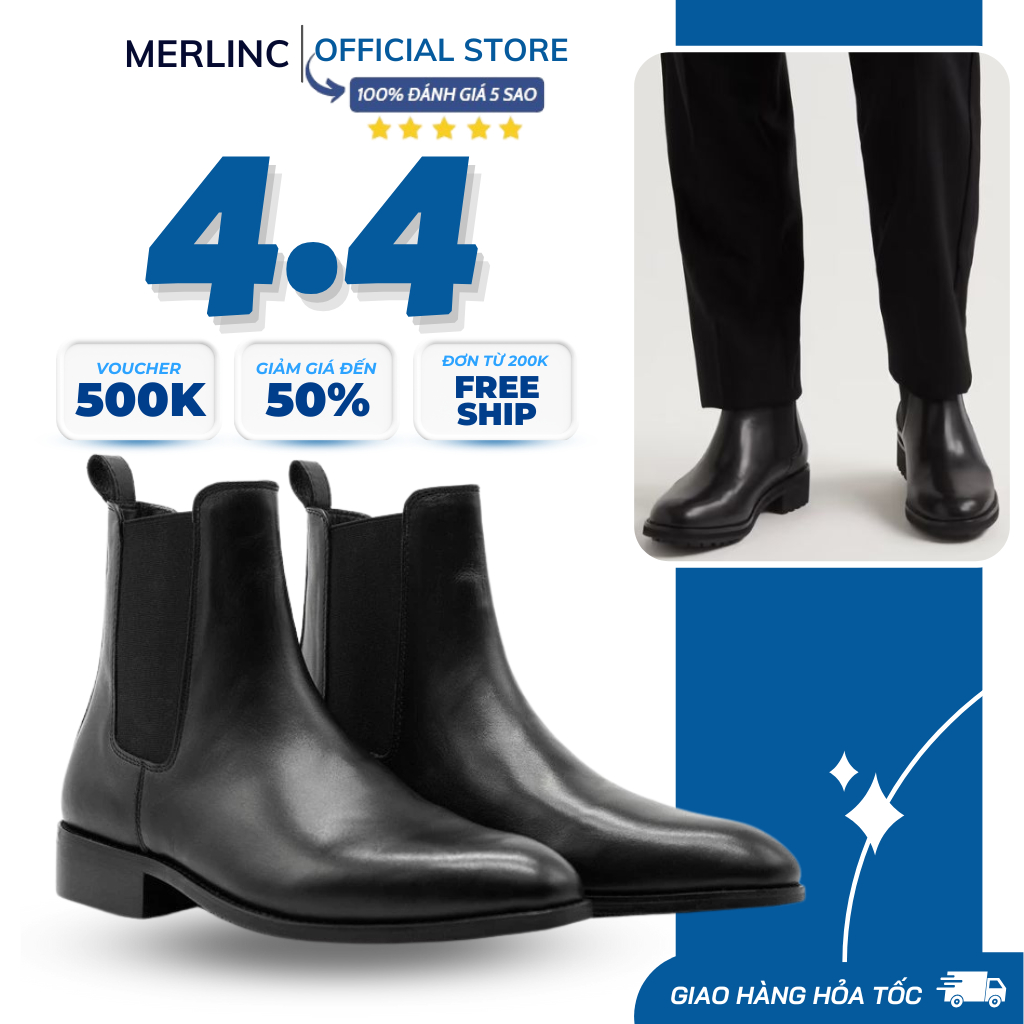 Giày Chelsea Boot Nam Cổ Cao Classic Trẻ Trung Thời Trang