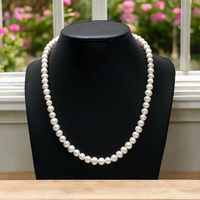 Vòng Đeo Cổ Ngọc Trai Hạt Size 7ly Màu Trắng Sang Trọng, Thanh Lịch - Ngọc Trai Trường Thịnh