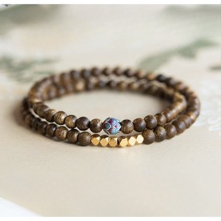 Vòng tay gỗ trầm hương 6mm may mắn bình an có mùi thơm dịu nhẹ D21