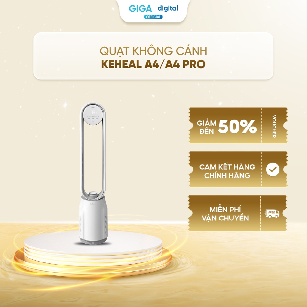 Quạt không cánh Keheal A4/ A4 Pro - Ion âm khử khuẩn - Bộ lọc Hepa - Remote điều khiển từ xa