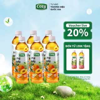 Trà Trái Cây, Trà Hoa Quả Cozy Lốc 6 Chai Uống Liền Thơm Ngon Đậm Rõ Vị Trà Đào, Vải, Ổi Hồng, Ô Long Xoài 350ml/chai