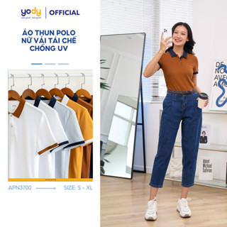 Áo thun phông polo nữ YODY cộc tay cổ bẻ vải cafe kháng khuẩn, bền màu khử mùi APN3700 - NGVC