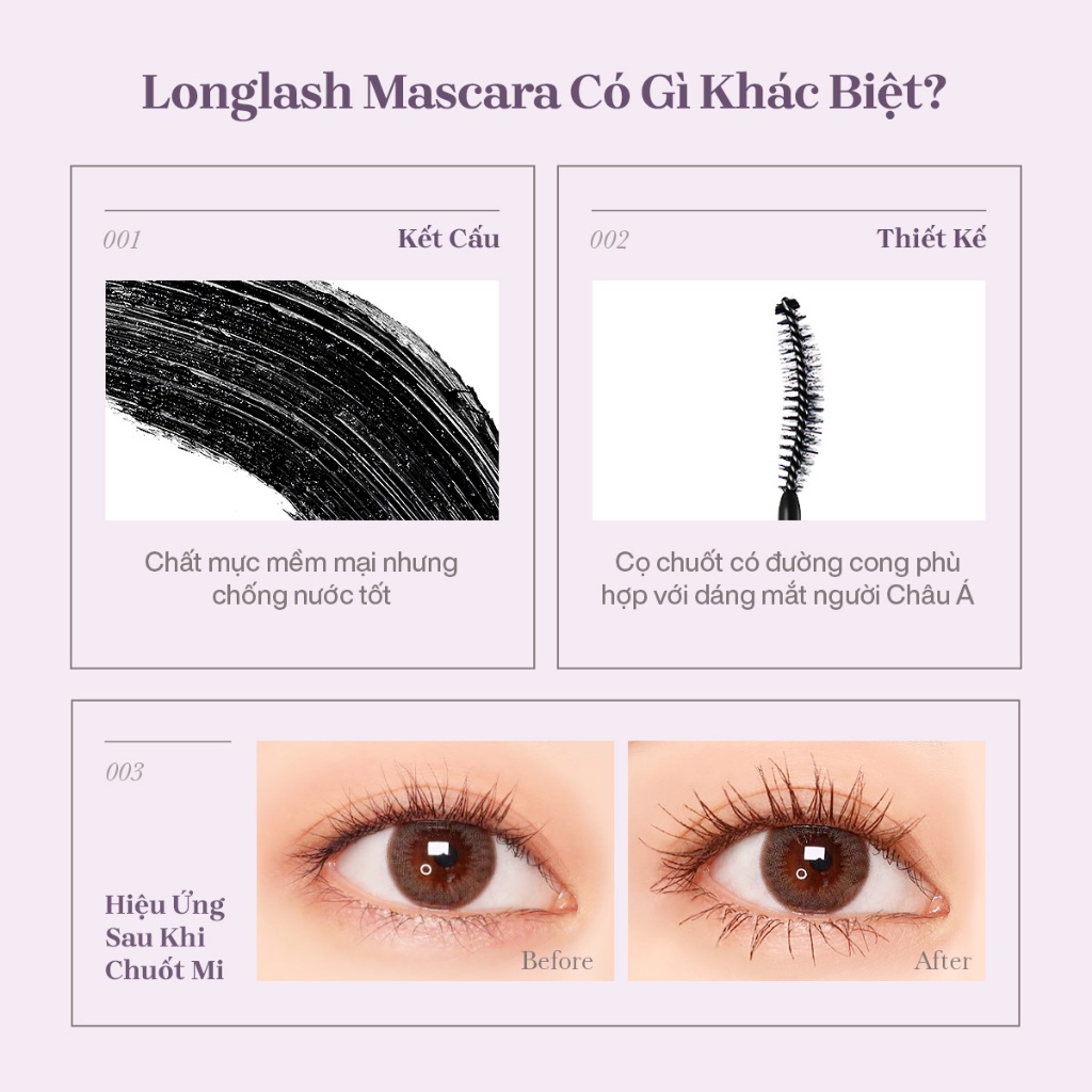 Mascara Chuốt Dài Mi 24H mude Inspire Longlash Curling Mascara (8ml) | BigBuy360 - bigbuy360.vn