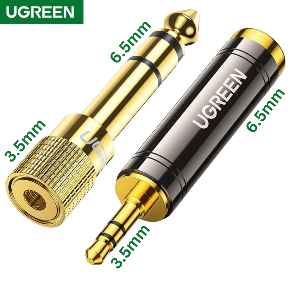 Đầu Jack Chuyển 3.5mm Sang 6.5mm, Đầu Jack Chuyển 6.5mm Sang 3.5mm (6Ly Sang 3.5 Ly) UGREEN - Tai Nghe, Amply, Mixer.