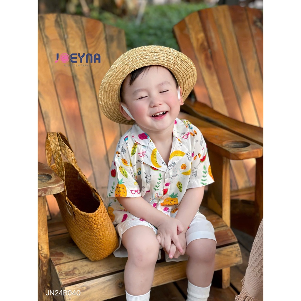 Bộ đi biển Joeyna họa tiết hoa quả cho bé