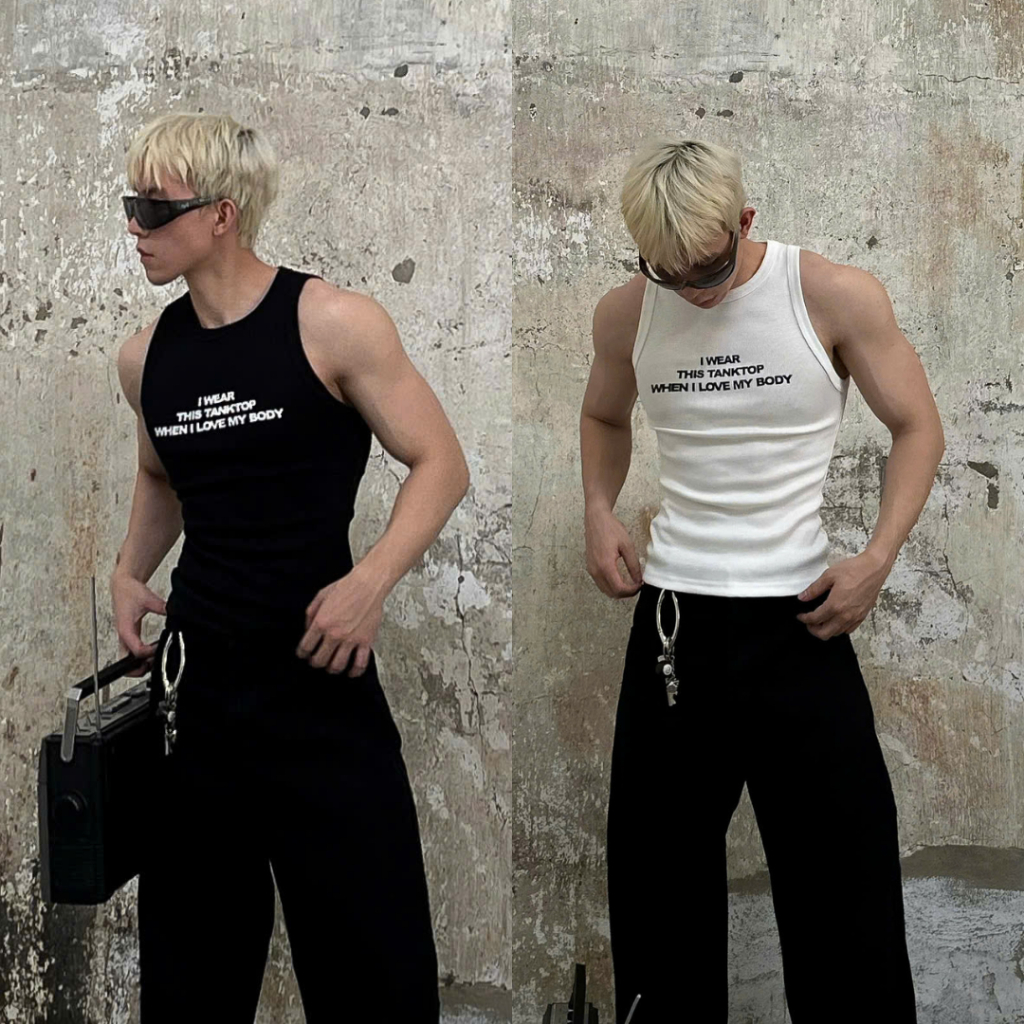 Áo Thun Tank Top FABULOUS Form Boxy Unisex Cotton 260gsm, Áo Thun Ba Lỗ Khoe Body - 021