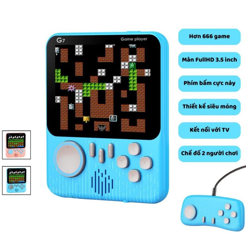 Máy Chơi Game Cầm Tay G7 - 666 Trò Chơi - Kèm Tay Cầm Chơi Game 2 Người - Tặng Kèm Pin sạc
