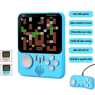 Máy Chơi Game Cầm Tay G7 - 666 Trò Chơi - Kèm Tay Cầm Chơi Game 2 Người - Tặng Kèm Pin sạc
