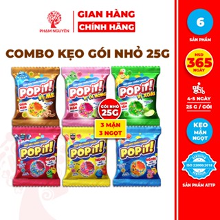 Combo 6 Gói Nhỏ Kẹo Dẻo Thiên Thạch mix 6 vị Từ Nước Ép Trái Cây Thật Popit 25g | Kẹo Dẻo | Đồ ăn vặt