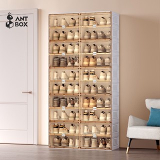 Tủ nhựa đựng giày dép gấp gọn cao cấp Antbox, Hộp đựng giày nhựa cứng trong suốt