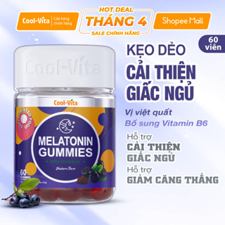 Kẹo Dẻo Melatonin Hỗ Trợ Giấc Ngủ Ngon Sleep Well Gummies & Hỗ Trợ Giảm Căng Thẳng Kết Hợp Vitamin B6 Coolvita