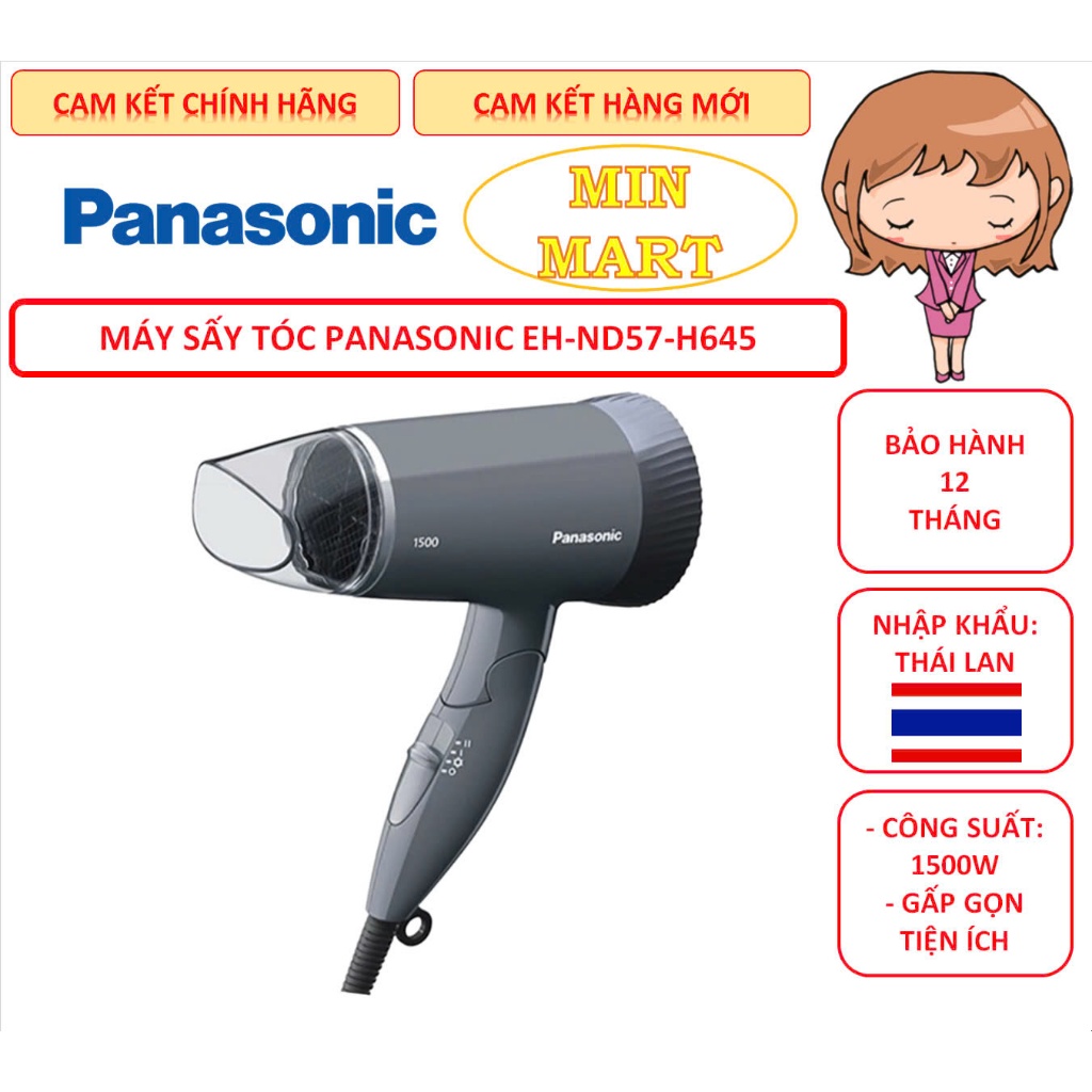 Máy sấy tóc Panasonic EH-ND57-H645 1500W, nhập khẩu Thái Lan