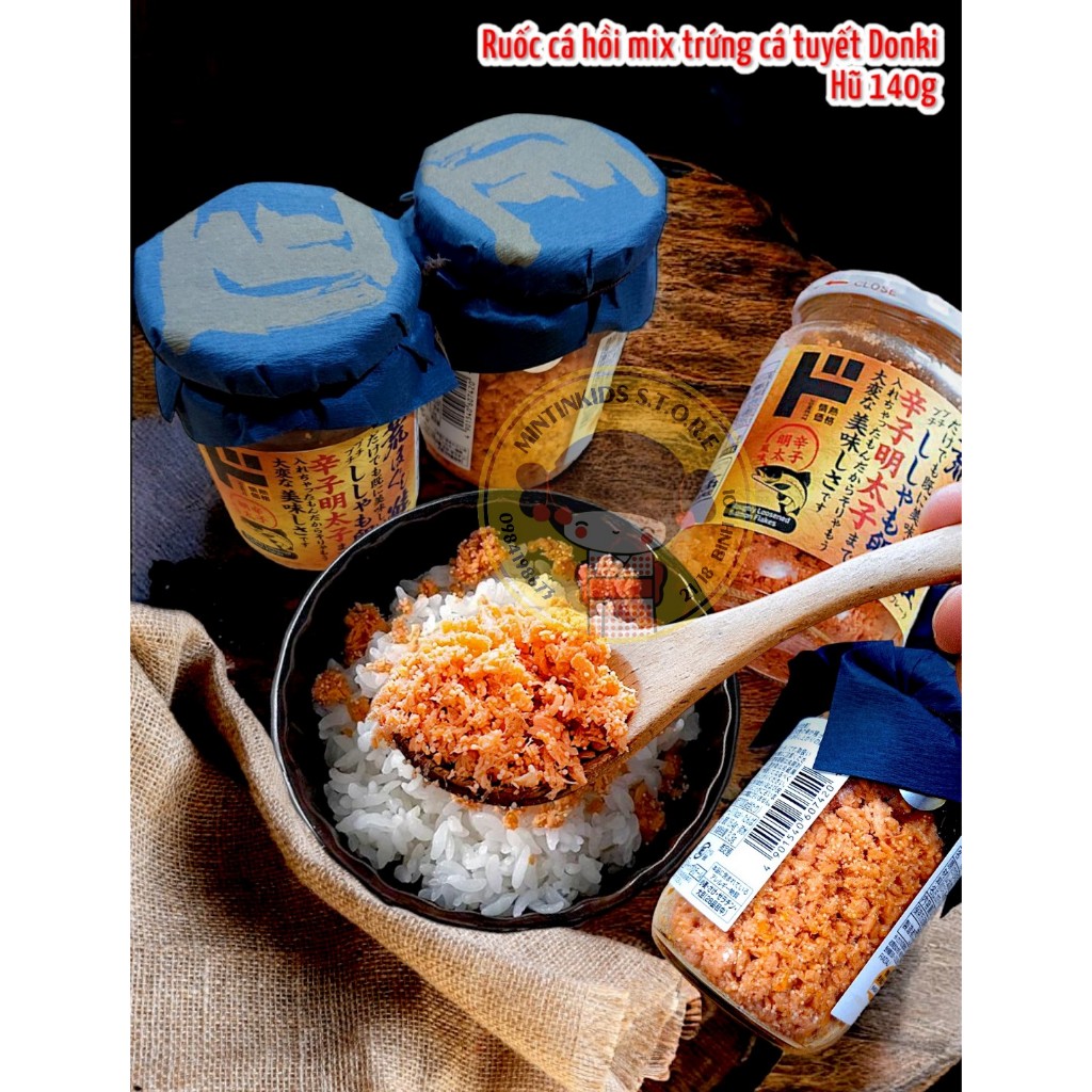 [HÀNG AIR]RUỐC CÁ HỒI MIX TRỨNG CÁ TUYẾT DONKI 140G