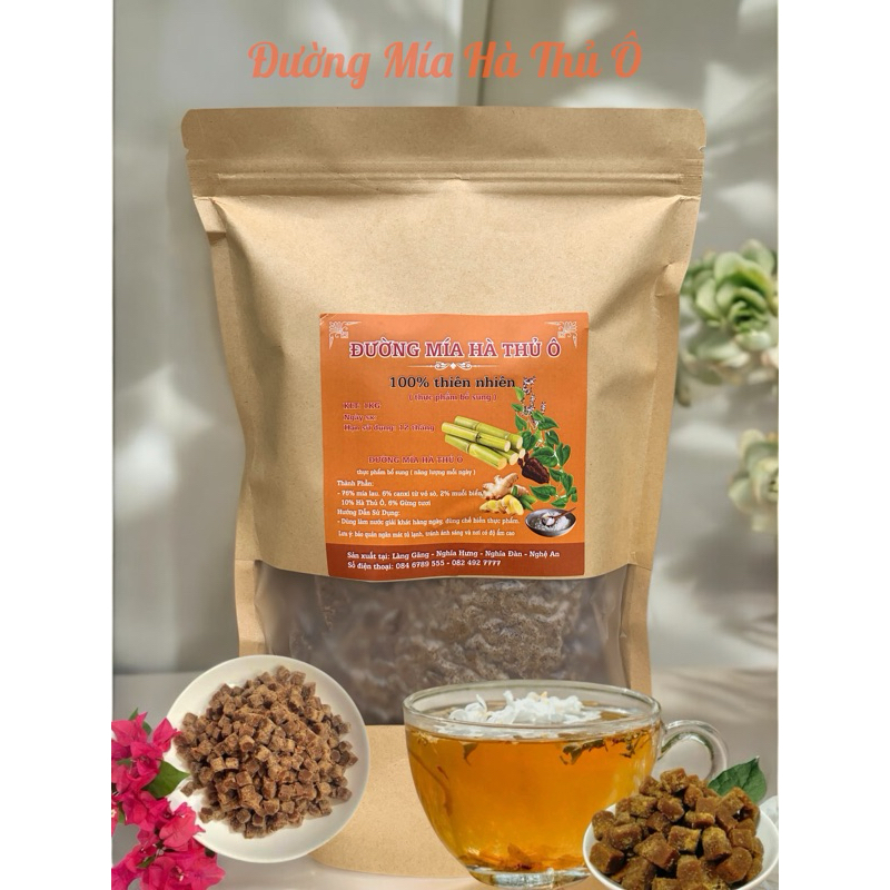 Đường Mía Hà Thủ Ô , Đường Hà Thủ Ô Làm Từ Mật Mía Nguyên Chất Và Các Thảo Dược Tự Nhiên Túi 1Kg