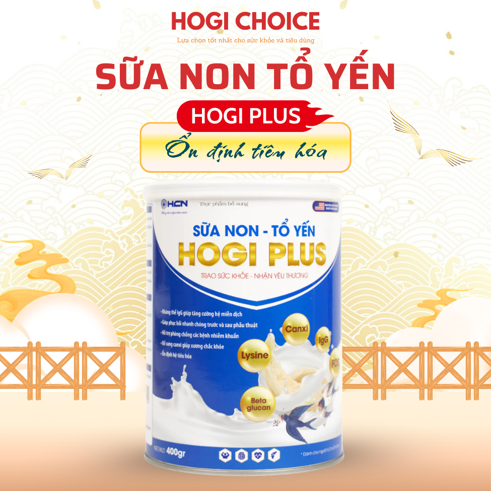 Sữa Non Tổ Yến Hogi Plus Thúc Đẩy Tăng Trưởng Tăng Cường Sức Đề Kháng - Hộp 400gr