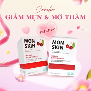 [COMBO 2 HỘP] Bột nước uống Mon Skin Cherry Collagen hỗ trợ mờ thâm, giảm mụn , dưỡng sáng da | Liệu trình 40 gói
