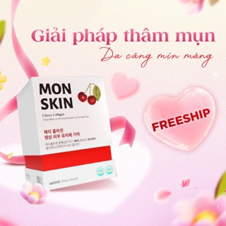 Bột nước uống Mon Skin Cherry Collagen hỗ trợ mờ thâm, giảm mụn , dưỡng sáng da | Hộp 20 gói