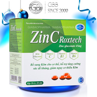 Viên kẽm ZinC Roxtech, vitamin C, B tăng cường sức đề kháng, tăng sức khỏe (Hộp/ 100 viên)