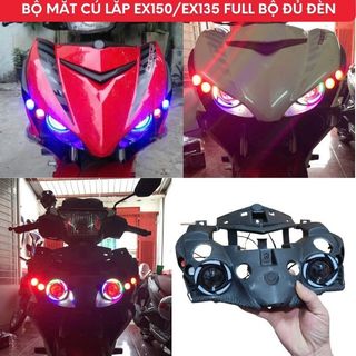  Bộ mắt cú lắp Ex 150 và EX 135 Full Bộ Gồm 1 Khuôn Nhựa Cú 2 bóng U7 4 Xi nhan Cúc Áo 