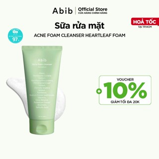 Sữa rửa mặt tạo bọt chiết xuất Diếp Cá dịu nhẹ, không gây kích ứng Abib Acne Foam Cleanser Heartle