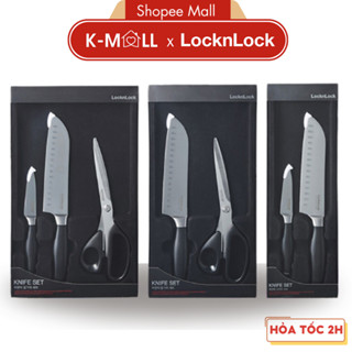 Bộ dao kéo nhà bếp LocknLock thép không gỉ màu đen sang trọng CKK303 CKK304 CKK305 - K-MALL