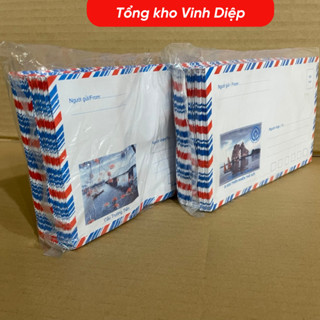 Túi 100 phong bì thư phong bì bưu điện loại đẹp có keo dán