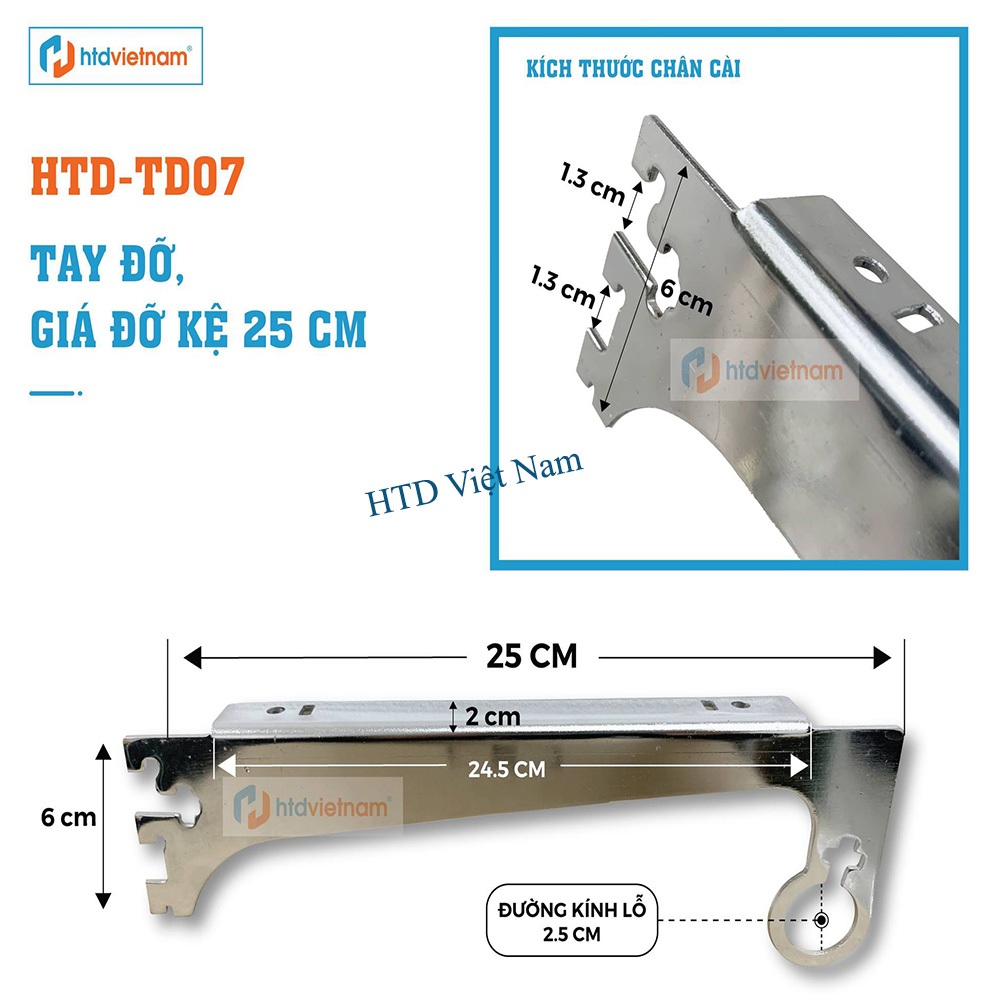 Tay đỡ giá kệ đút ống HTD-TD07