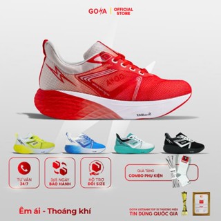[Xả Lẻ Size] Giày thể thao chạy bộ nam nữ màu trắng đỏ Goya Strides 2 năm 2025 full màu, siêu nhẹ, êm đàn hồi tốt